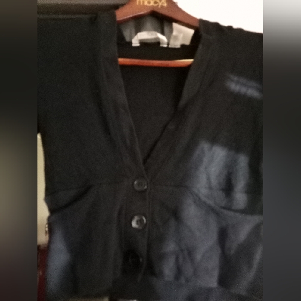 Derek Heart Black Button-Up Cardigan